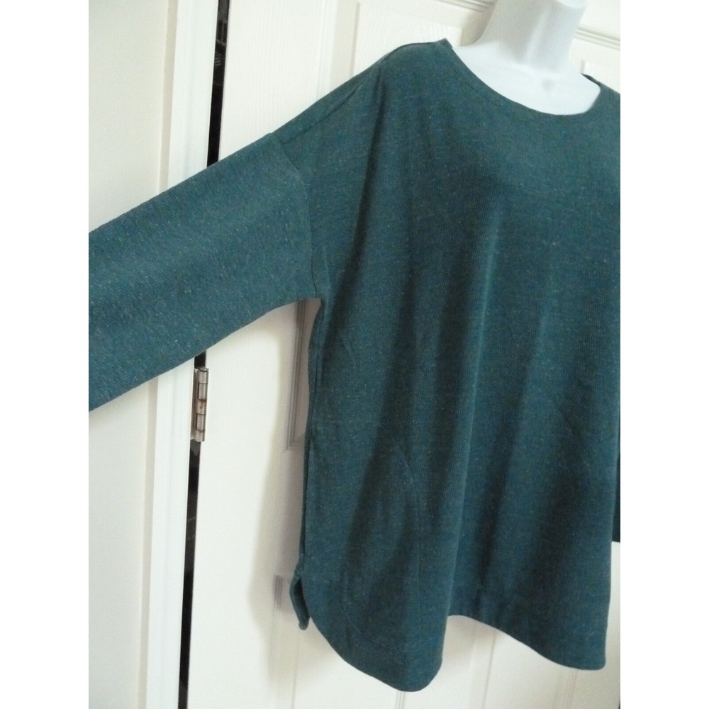 J. Jill XL 18/20 Teal Long Dolman Sleeve Pocketed Tunic Top Pullover